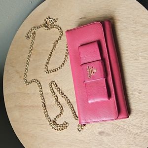 Prada Pink Leather Crossbody Bag Purse Chain Strap
